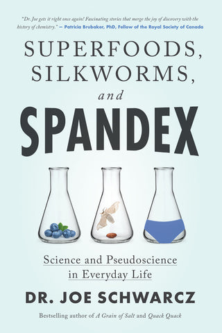 Cover: Superfoods, Silkworms, and Spandex: Science and Pseudoscience in Everyday Life by Dr. Joe Schwarcz