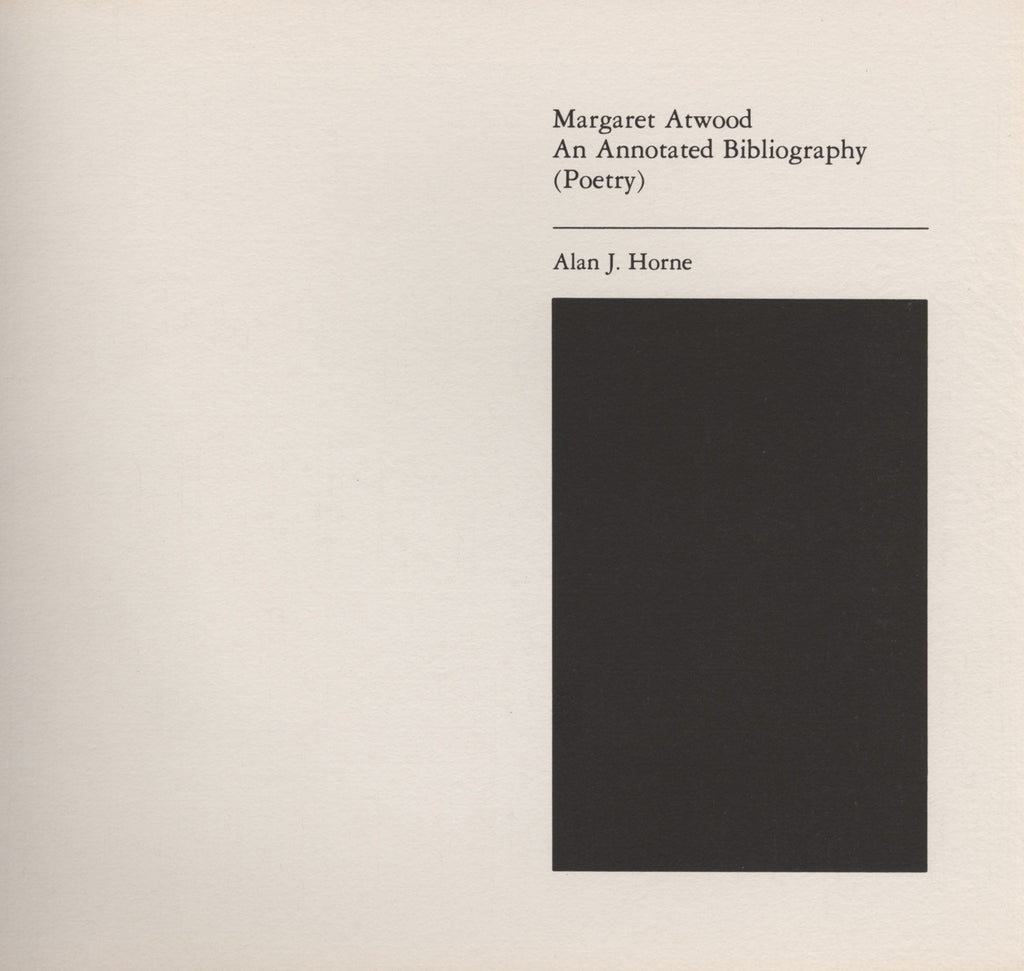Annotated Bibliography of Margaret Atwood (Poetry) - ECW Press
