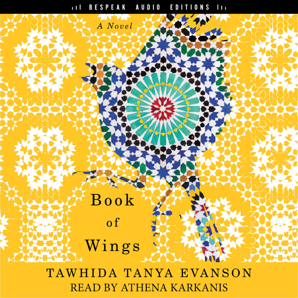 Cover: Book of Wings by Tawhida Tanya Evanson, read by Athena Karkanis.